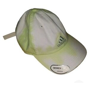 Adidas Women's Aeroready‎ StrapBack Hat Relaxed White/Lime Green Tie-Dye NWT $26